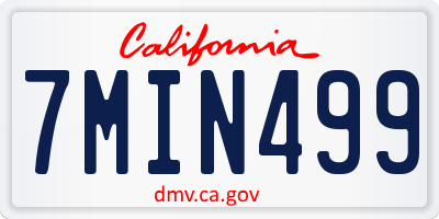 CA license plate 7MIN499
