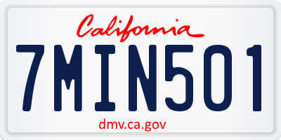 CA license plate 7MIN501