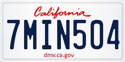 CA license plate 7MIN504