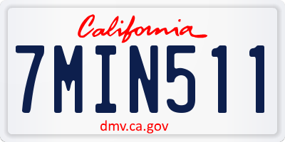 CA license plate 7MIN511