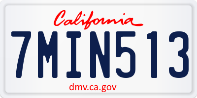 CA license plate 7MIN513