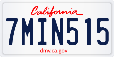 CA license plate 7MIN515