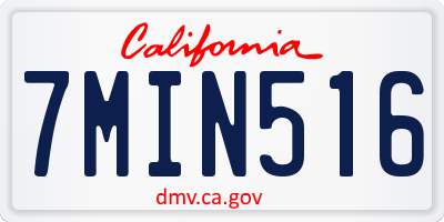 CA license plate 7MIN516