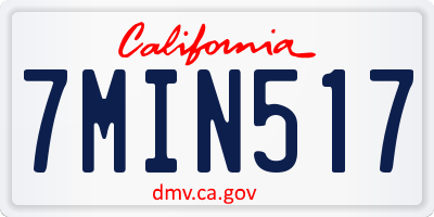 CA license plate 7MIN517