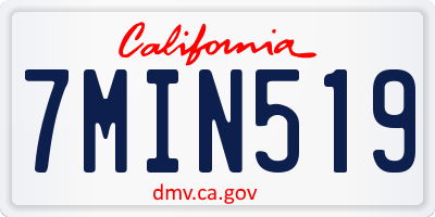 CA license plate 7MIN519