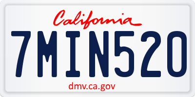 CA license plate 7MIN520
