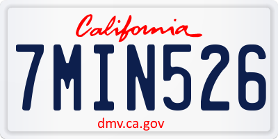 CA license plate 7MIN526