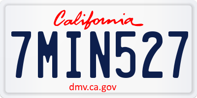 CA license plate 7MIN527