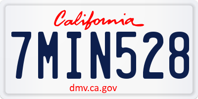 CA license plate 7MIN528