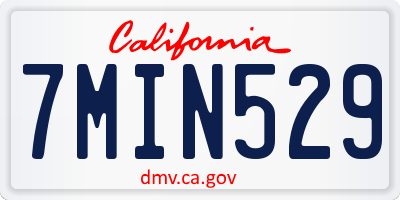 CA license plate 7MIN529