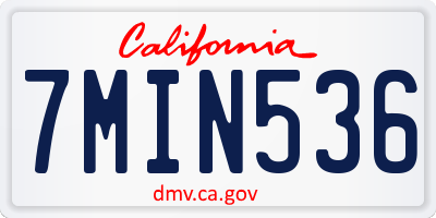 CA license plate 7MIN536