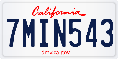 CA license plate 7MIN543
