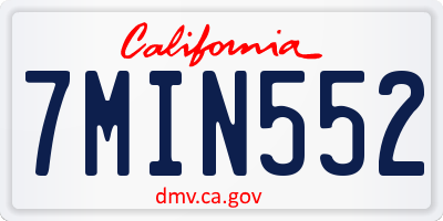 CA license plate 7MIN552