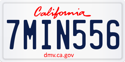 CA license plate 7MIN556