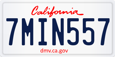 CA license plate 7MIN557