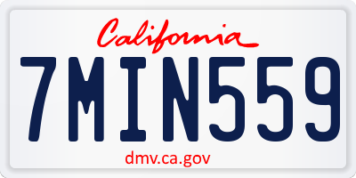 CA license plate 7MIN559