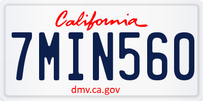 CA license plate 7MIN560