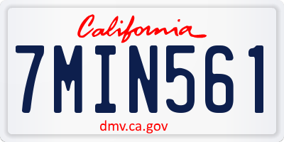 CA license plate 7MIN561