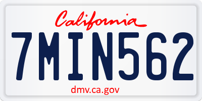 CA license plate 7MIN562