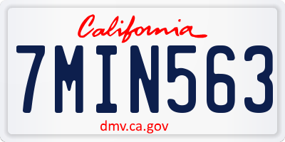 CA license plate 7MIN563