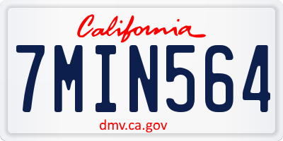 CA license plate 7MIN564