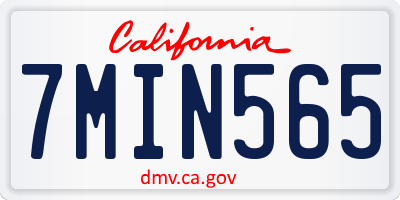 CA license plate 7MIN565