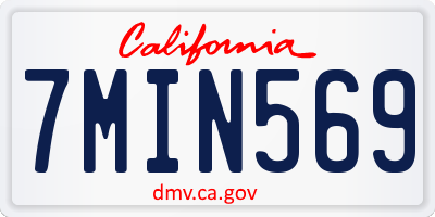 CA license plate 7MIN569