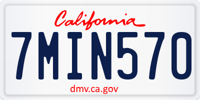 CA license plate 7MIN570