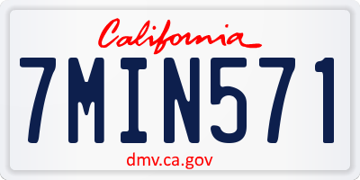 CA license plate 7MIN571