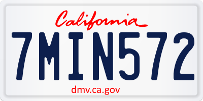 CA license plate 7MIN572