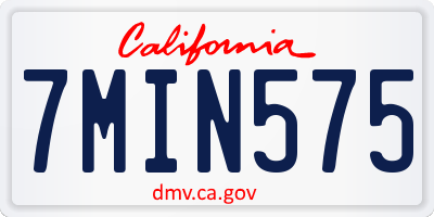 CA license plate 7MIN575
