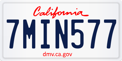CA license plate 7MIN577