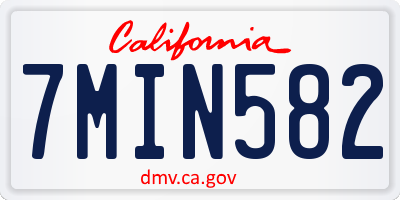 CA license plate 7MIN582