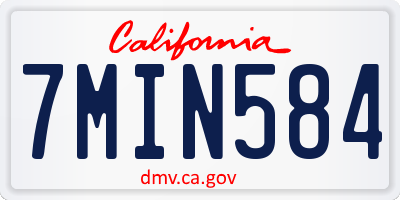 CA license plate 7MIN584