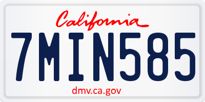 CA license plate 7MIN585