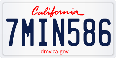CA license plate 7MIN586