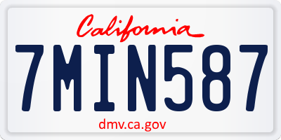 CA license plate 7MIN587