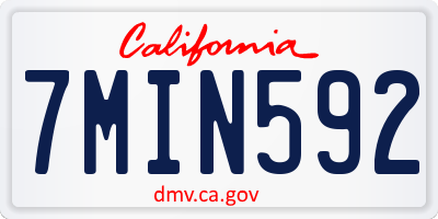 CA license plate 7MIN592