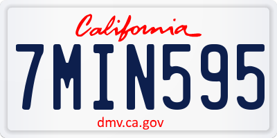 CA license plate 7MIN595