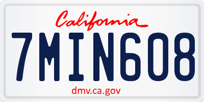 CA license plate 7MIN608