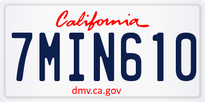 CA license plate 7MIN610