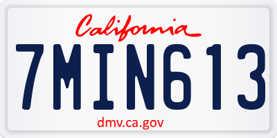 CA license plate 7MIN613