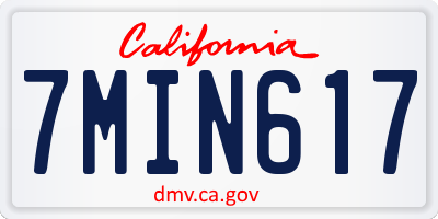 CA license plate 7MIN617