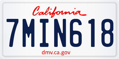 CA license plate 7MIN618