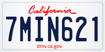 CA license plate 7MIN621