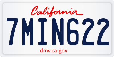 CA license plate 7MIN622