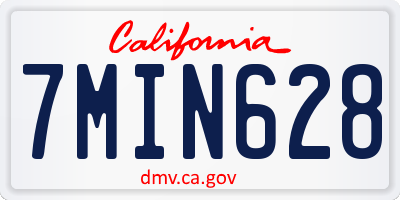 CA license plate 7MIN628