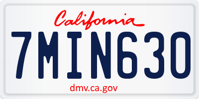 CA license plate 7MIN630