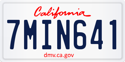 CA license plate 7MIN641