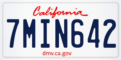 CA license plate 7MIN642